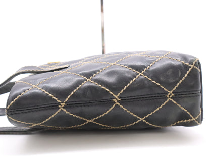 CHANEL Lambskin Wild Stitch Tote Bag Black Seal 8318473 Tote Bag