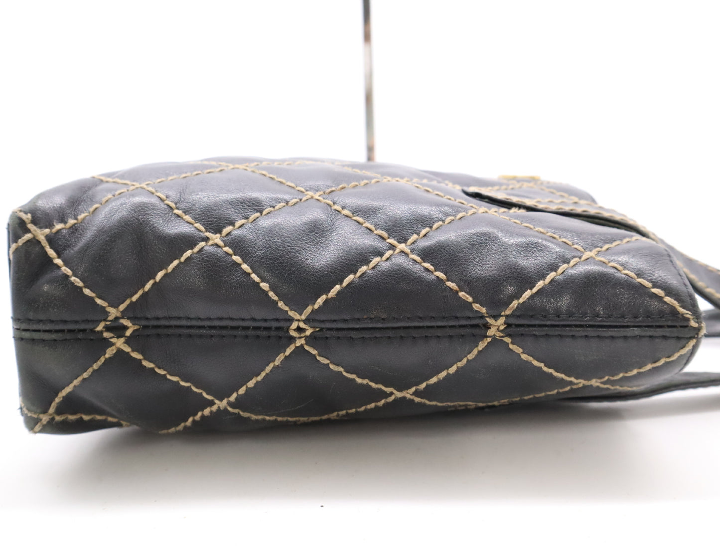 CHANEL Lambskin Wild Stitch Tote Bag Black Seal 8318473 Tote Bag