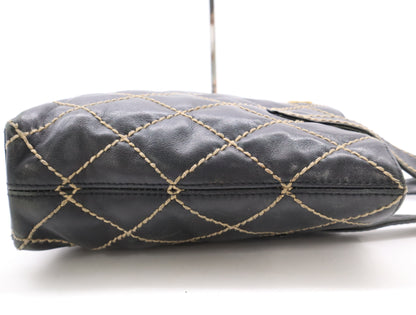 CHANEL Lambskin Wild Stitch Tote Bag Black Seal 8318473 Tote Bag