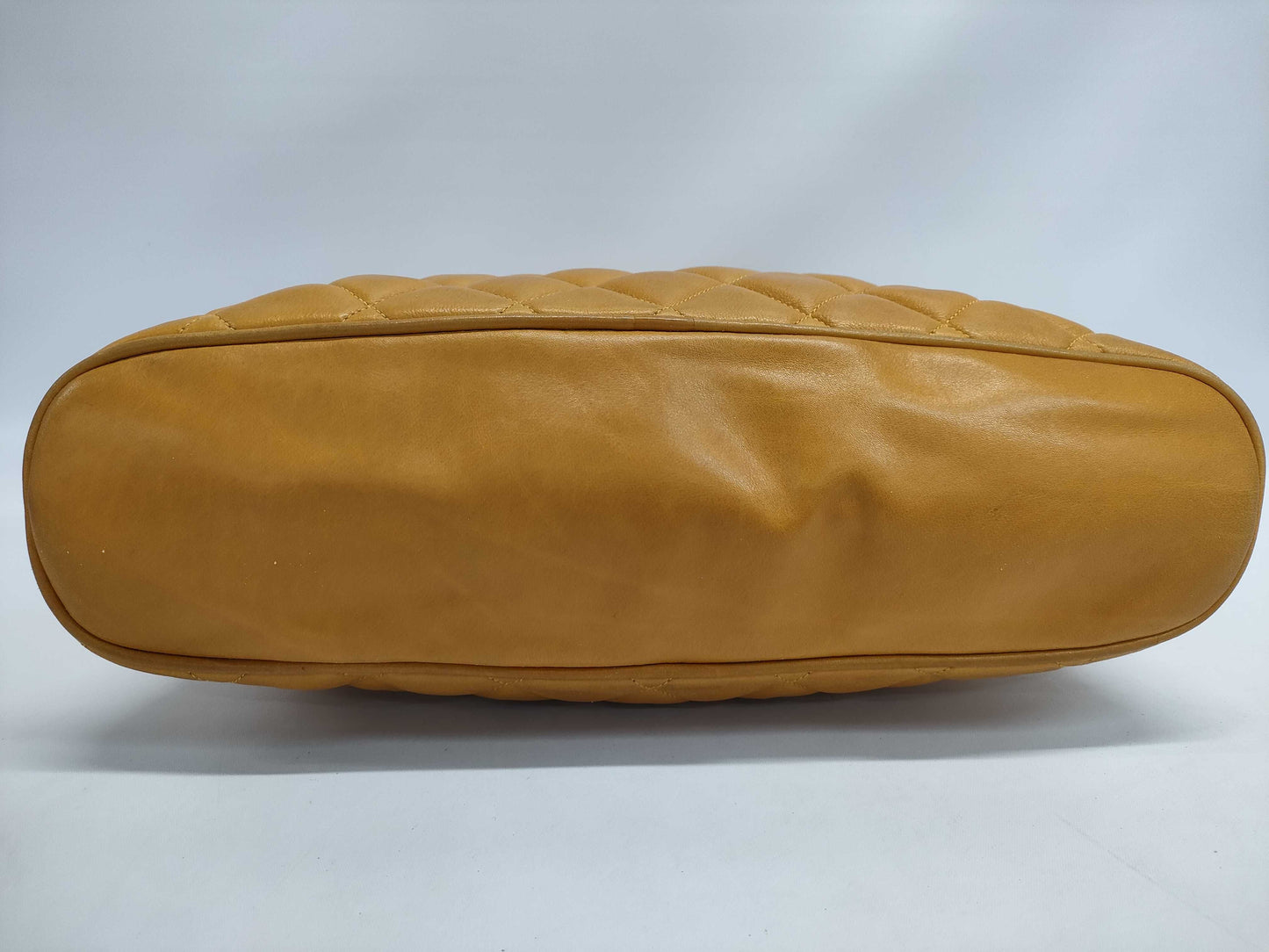 CHANEL Lambskin Chain Tote Bag with GD Hardware, Orange Shoulder Bag