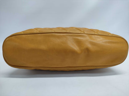 CHANEL Lambskin Chain Tote Bag with GD Hardware, Orange Shoulder Bag