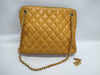 CHANEL Lambskin Chain Tote Bag with GD Hardware, Orange Shoulder Bag