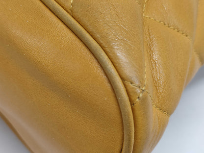 CHANEL Lambskin Chain Tote Bag with GD Hardware, Orange Shoulder Bag