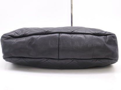 CHANEL Lambskin Lambskin Logo Chain Tote with Silver Hardware and Black Seal 11554345 Tote Bag