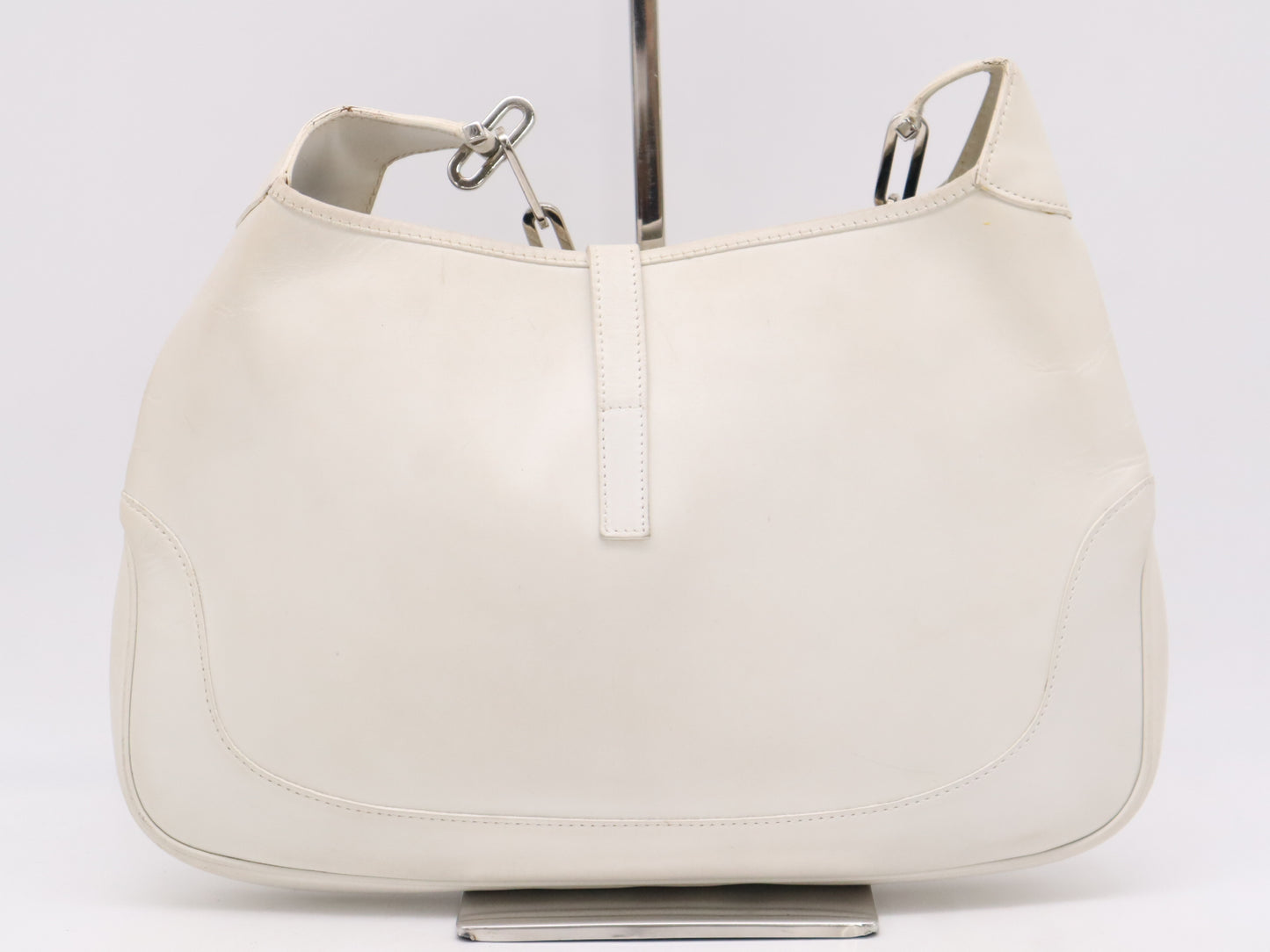 GUCCI 001-4015 Leather Chain Shoulder Bag White Shoulder Bag