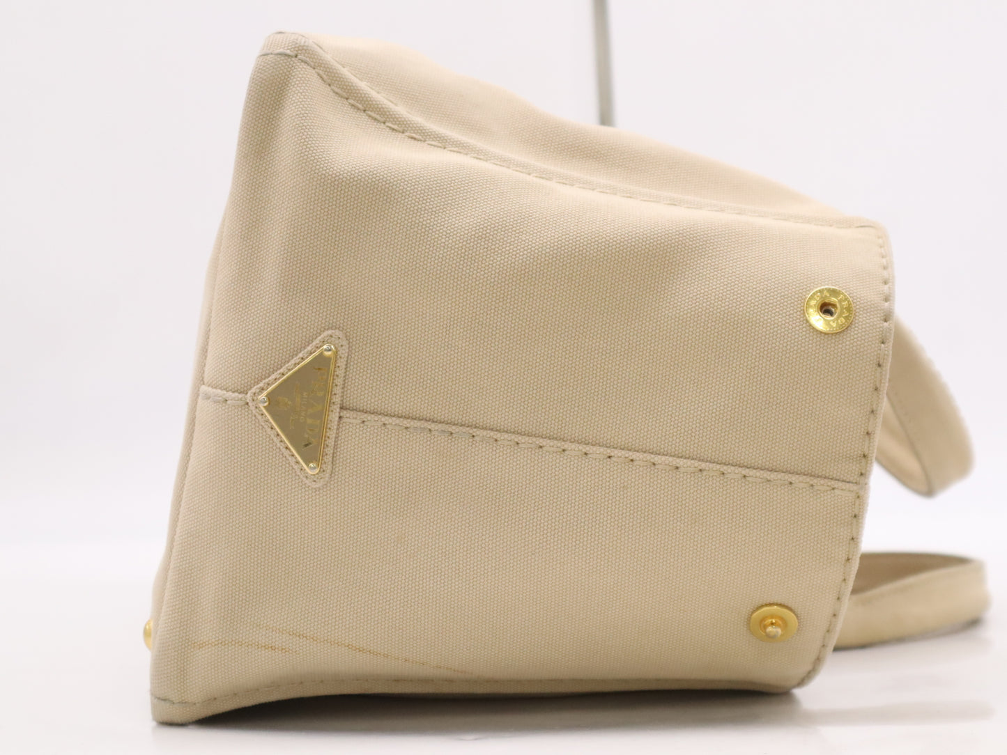 PRADA Canvas Canapa Tote Bag, Beige