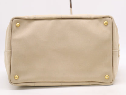 PRADA Canvas Canapa Tote Bag, Beige