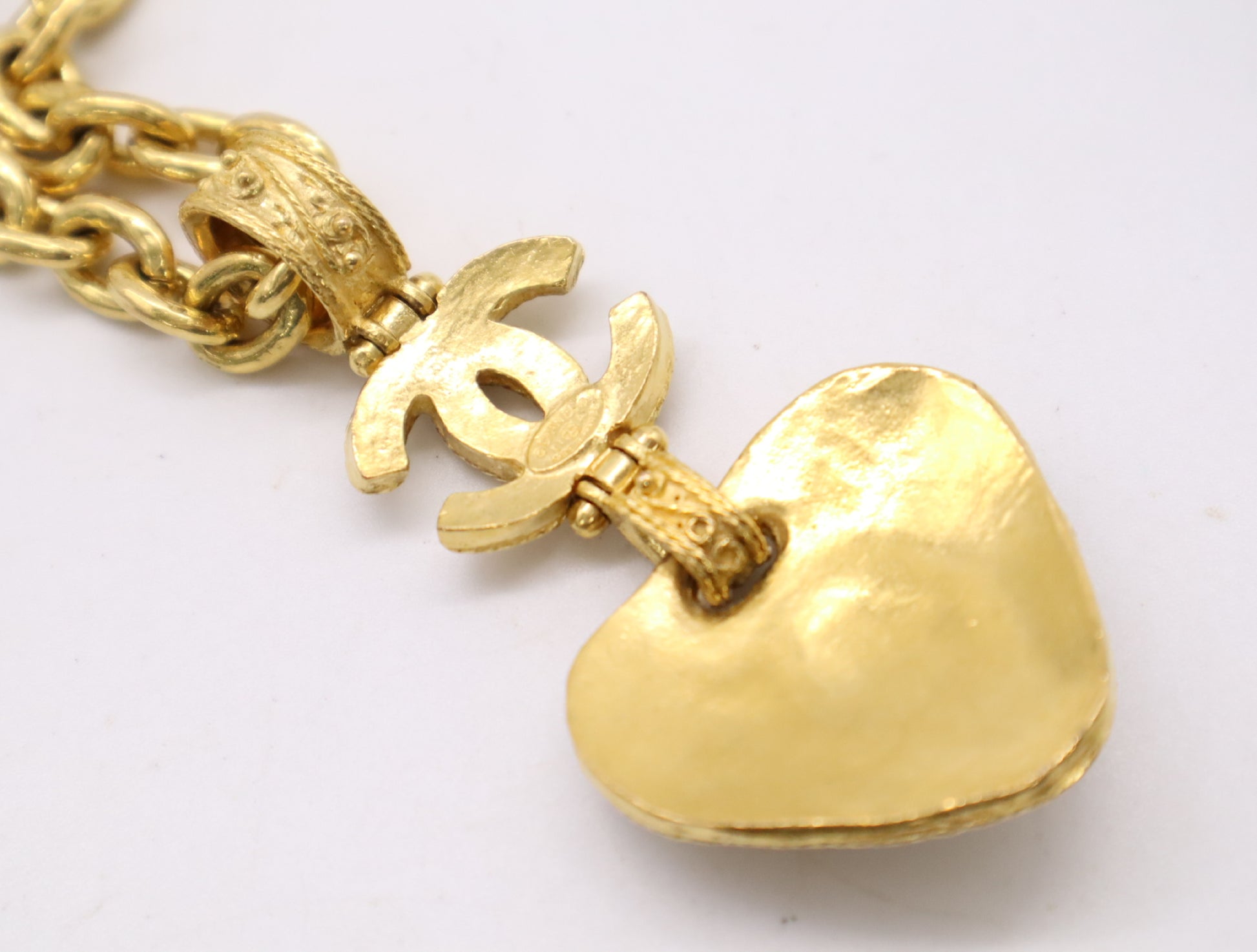 CHANEL Coco Mark Gripoa Long Color Stone Coco Mark Chain Necklace Gold Plated Women's Necklace