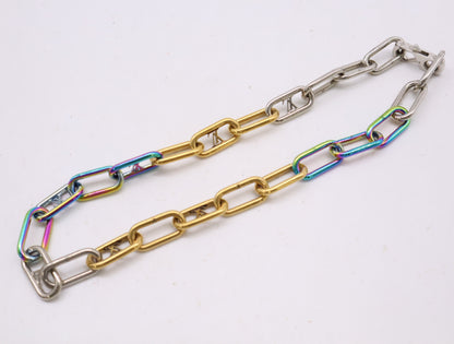 LOUIS VUITTON M80177 Metal Collier Signature Chain Multicolor Necklace with Dust Bag