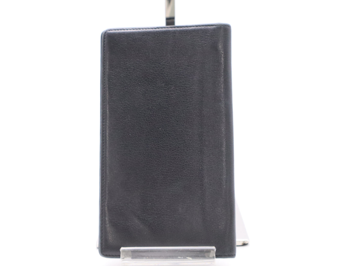 CHANEL Camellia Leather Wallet, Black, 12831354