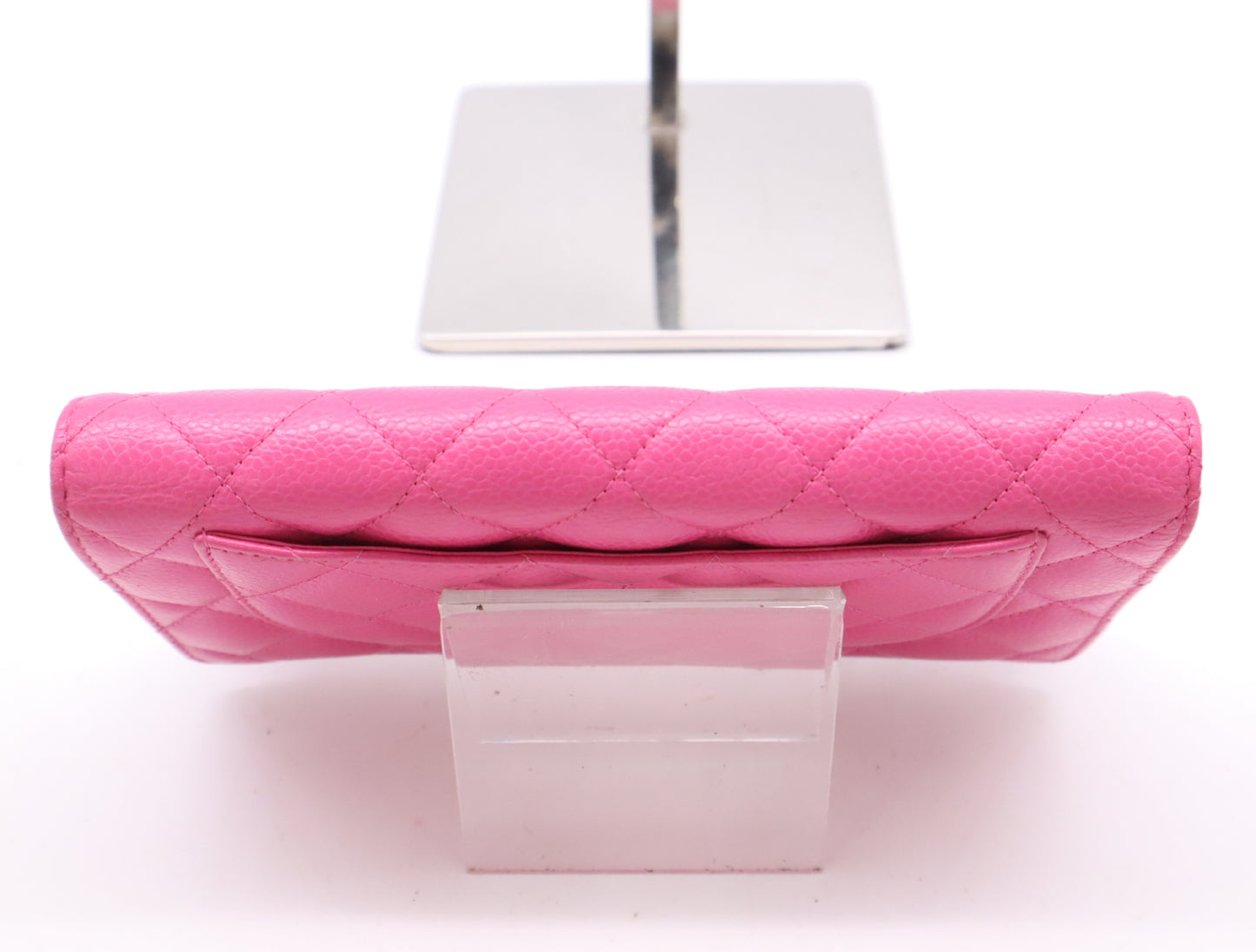 CHANEL Caviar Skin Matelasse Long Wallet with Coco Mark SV Hardware and Pink Seal, 21086404, Box and Dust Bag Included