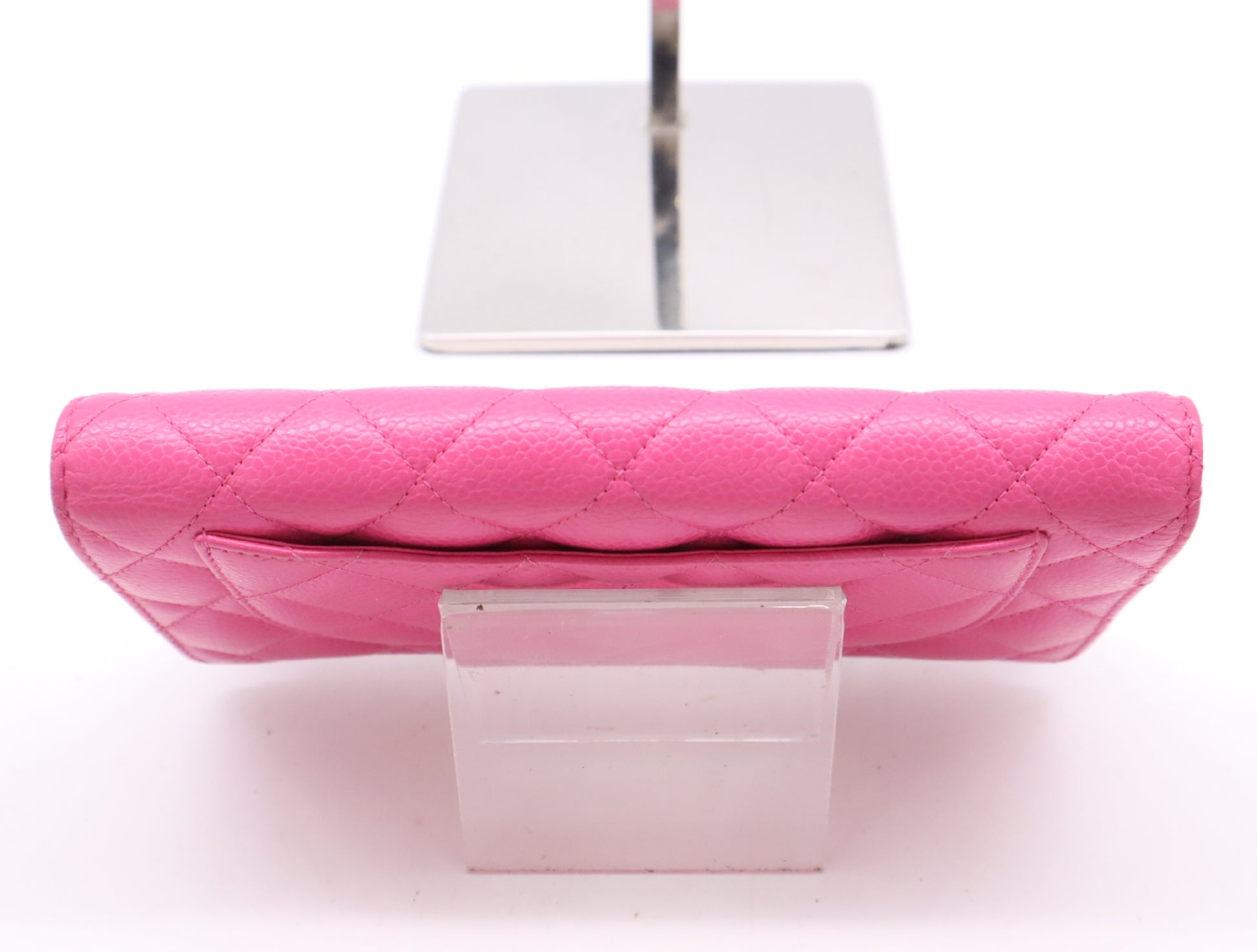 CHANEL Caviar Skin Matelasse Long Wallet with Coco Mark SV Hardware and Pink Seal, 21086404, Box and Dust Bag Included