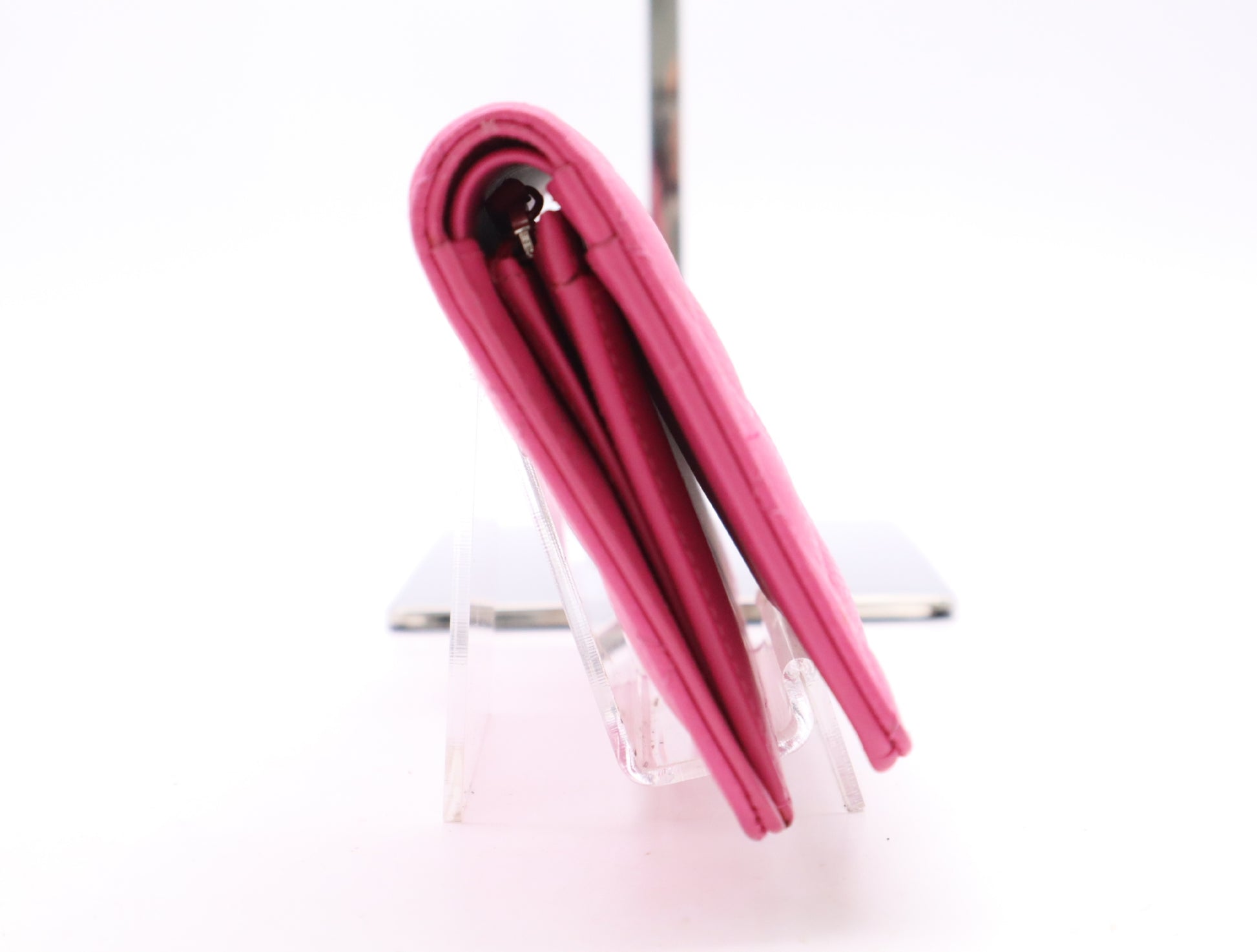 CHANEL Caviar Skin Matelasse Long Wallet with Coco Mark SV Hardware and Pink Seal, 21086404, Box and Dust Bag Included