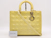 Dior Lady Dior Patent Leather Lady Dior Large Cannage Handbag in Yellow with Shoulder Strap and Card