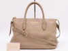 Miu Miu Leather 2-Way Tote Bag Madras Pink Beige with Shoulder Strap