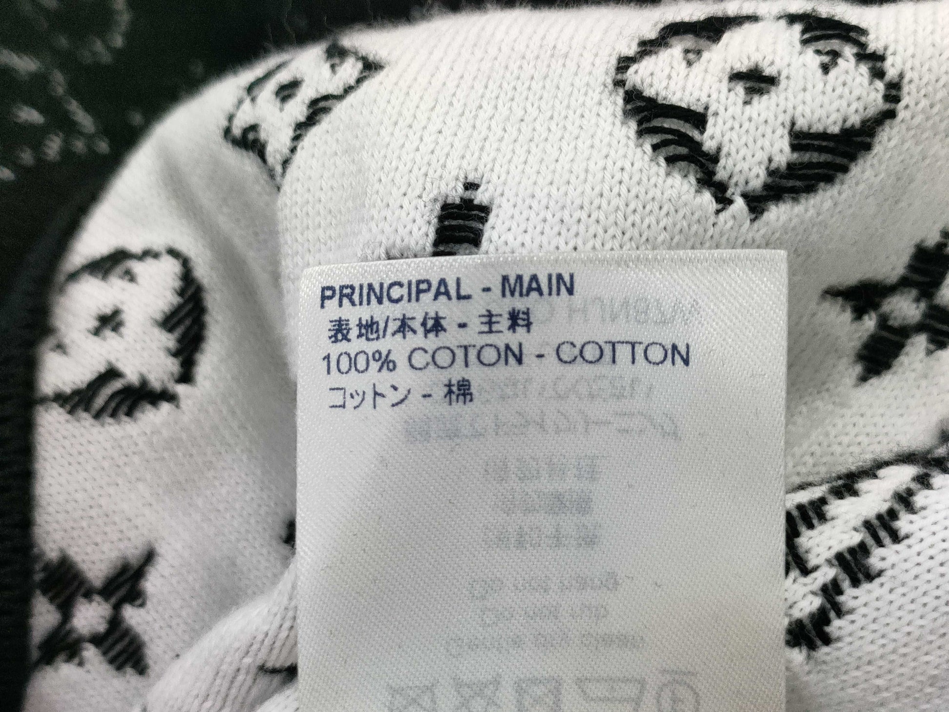 LOUIS VUITTON RM202 USO HJN87W Cotton Virgil Abloh Gradient Monogram Knit? 20AW Size: XS Black Top