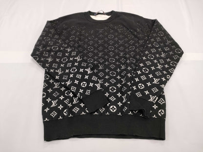 LOUIS VUITTON RM202 USO HJN87W Cotton Virgil Abloh Gradient Monogram Knit? 20AW Size: XS Black Top