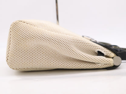 HERMES Airbag Toile Officier □G Stamp Airbag PM Black Tote Bag with Cloche, Cadena, 2 Keys, and Dust Bag