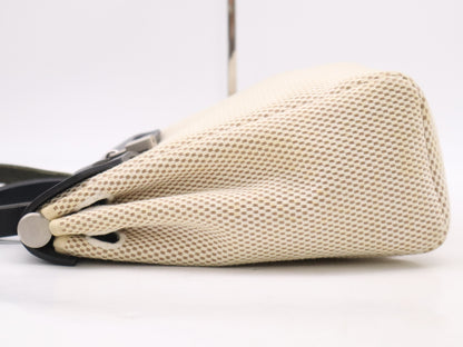 HERMES Airbag Toile Officier □G Stamp Airbag PM Black Tote Bag with Cloche, Cadena, 2 Keys, and Dust Bag