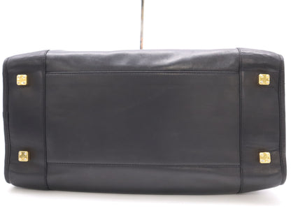 LOEWE Leather Anagram Handbag Boston Bag Black Boston Bag