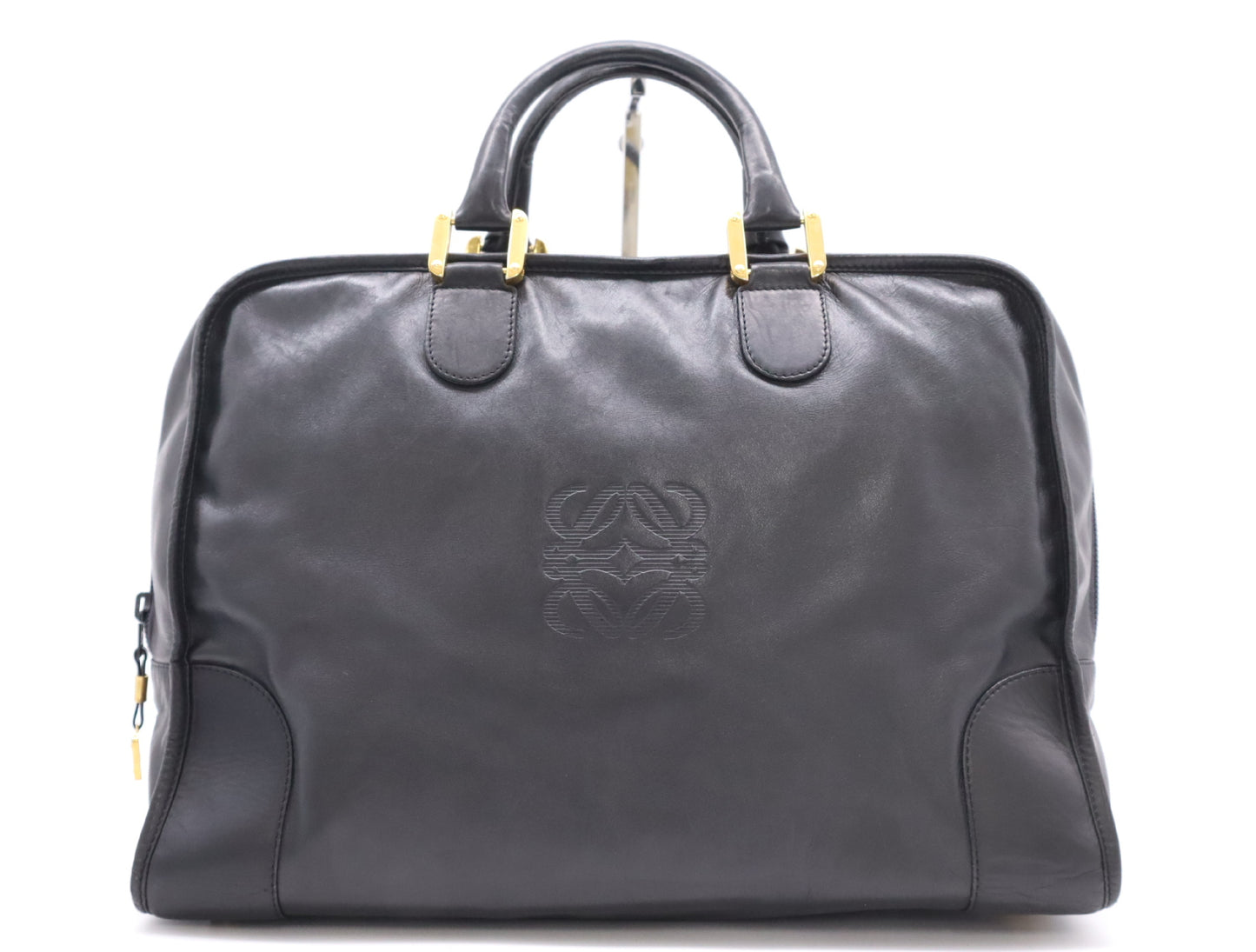LOEWE Leather Anagram Handbag Boston Bag Black Boston Bag