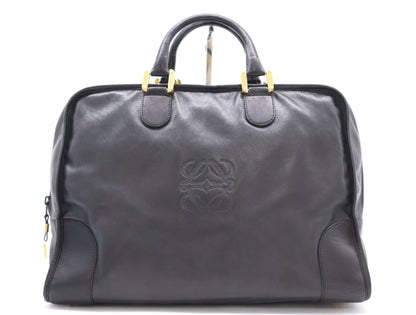 LOEWE Leather Anagram Handbag Boston Bag Black Boston Bag