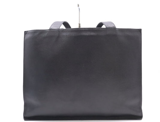 CHANEL Caviar Skin Coco Mark Tote Bag Black Seal 5385633 Tote Bag
