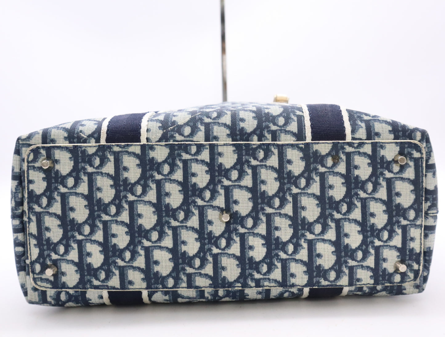 Dior Trotter Canvas x Enamel Trotter Pattern Tote Bag Blue White Tote Bag