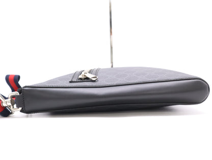 GUCCI GG Supreme 474137 GG Supreme Messenger Bag Black/Gray Shoulder Bag