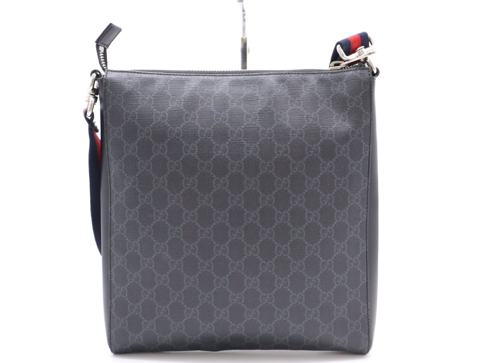GUCCI GG Supreme 474137 GG Supreme Messenger Bag Black/Gray Shoulder Bag