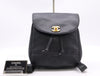 CHANEL Caviar Skin Triple Coco Mark Backpack in Black with Guarantee Card, 3889109
