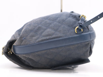 CHANEL Denim Denim x Leather Matelasse Chain Backpack 23264245 Backpack