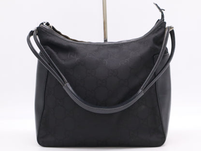 GUCCI 1.3766 GG Nylon Shoulder Bag Black Shoulder Bag