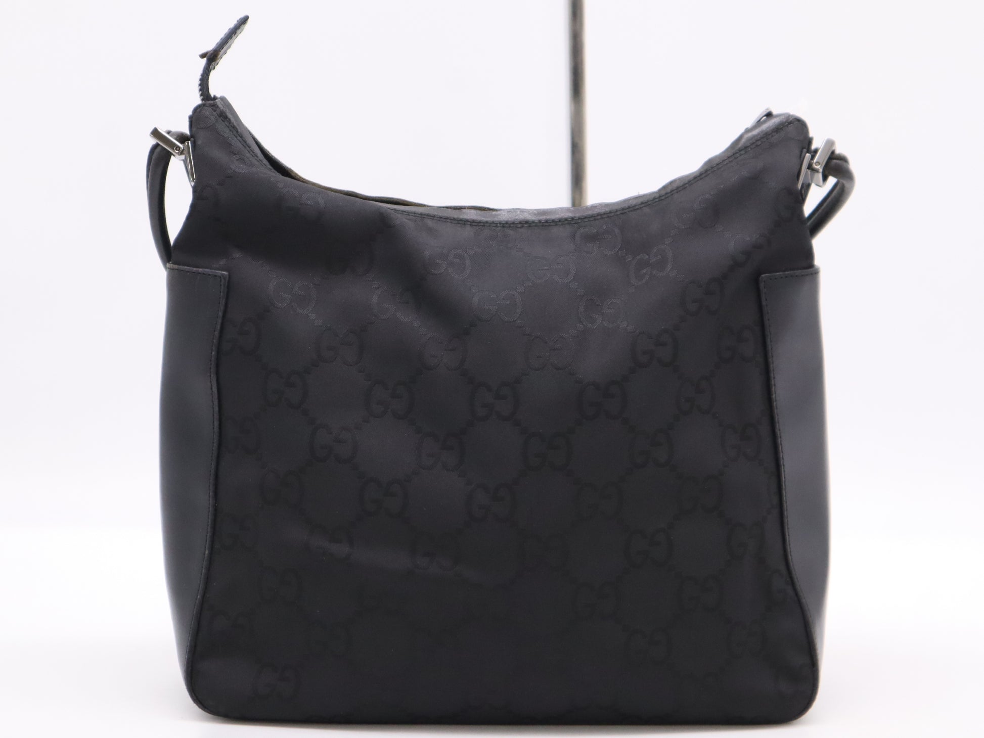 GUCCI 1.3766 GG Nylon Shoulder Bag Black Shoulder Bag