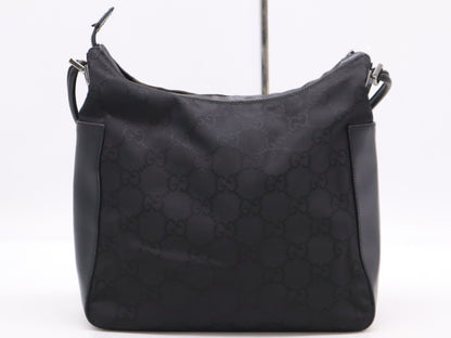 GUCCI 1.3766 GG Nylon Shoulder Bag Black Shoulder Bag