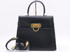 Salvatore Ferragamo Gancini Calfskin Handbag in Black with Shoulder Strap