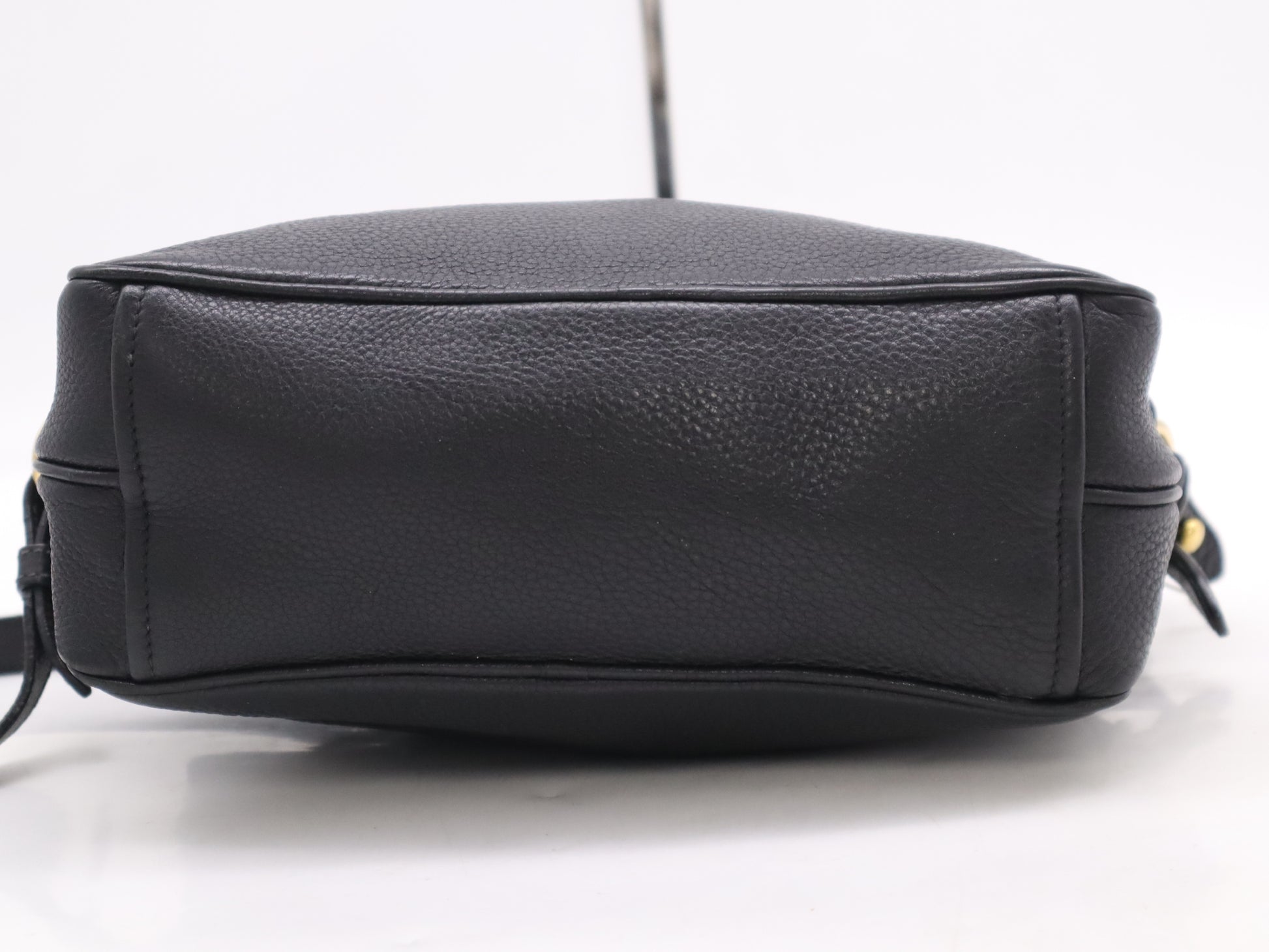 PRADA Leather Logo Shoulder Bag with GD Hardware, Black