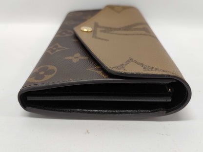 LOUIS VUITTON M80726 Monogram Giant Portefeuille Sarah RFID Verified Wallet with Box and Dust Bag