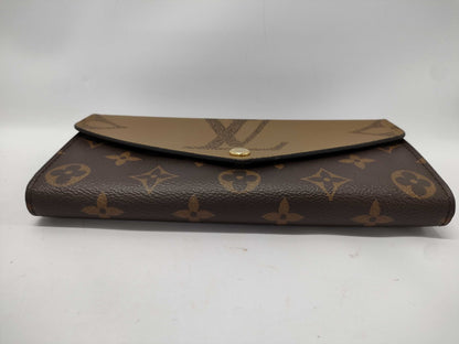 LOUIS VUITTON M80726 Monogram Giant Portefeuille Sarah RFID Verified Wallet with Box and Dust Bag