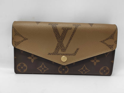 LOUIS VUITTON M80726 Monogram Giant Portefeuille Sarah RFID Verified Wallet with Box and Dust Bag