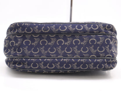 CELINE Canvas C Macadam Shoulder Bag