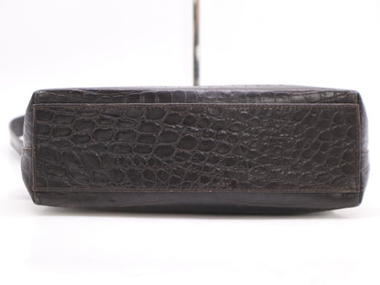 Salvatore Ferragamo Vara Leather Shoulder Bag in Black