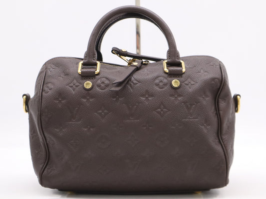 LOUIS VUITTON Monogram Empreinte M40751 Monogram Empreinte Speedy Bandouliere 25 Tail Handbag with Shoulder Strap and Padlock AH4172