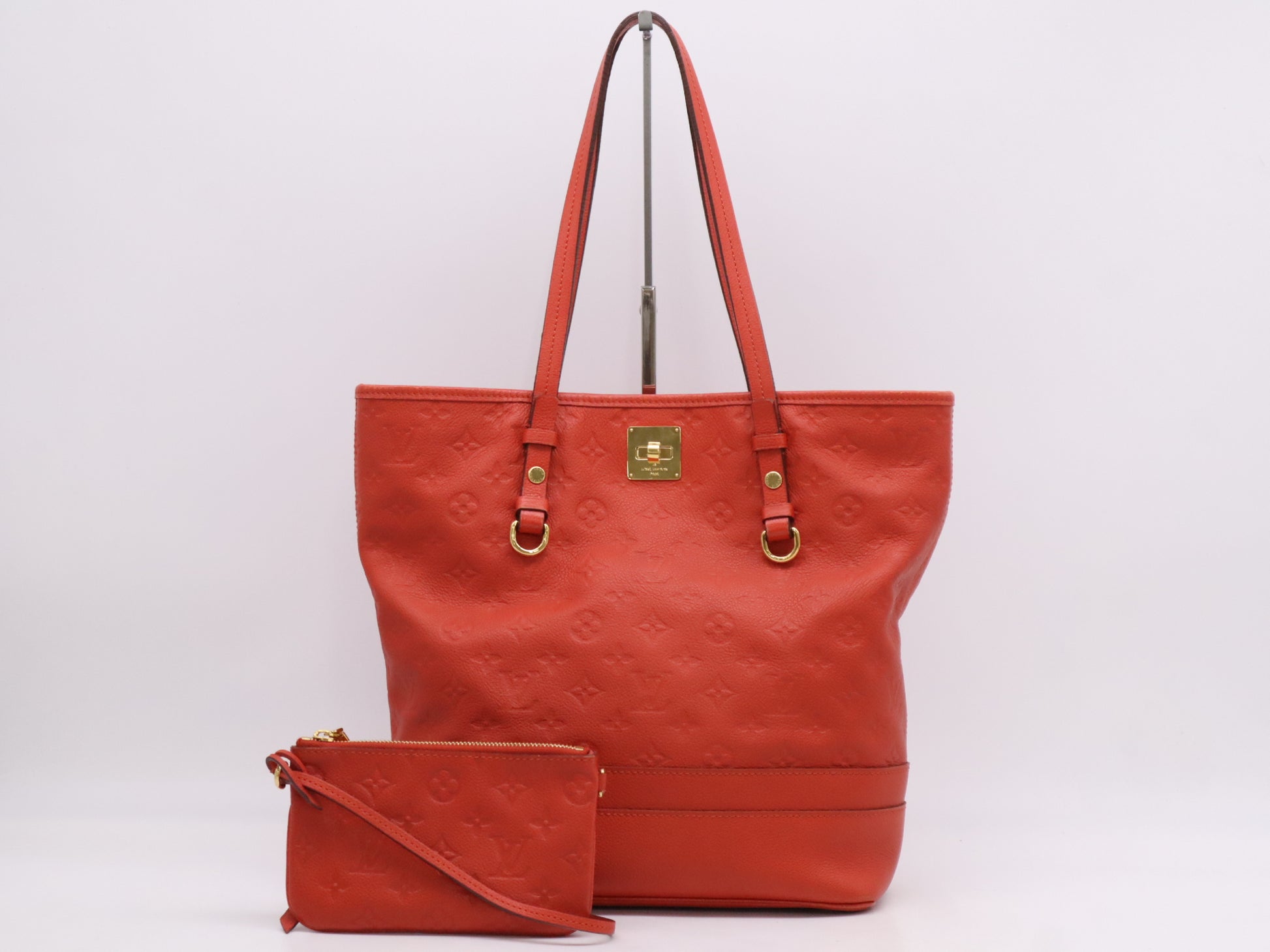 LOUIS VUITTON Monogram Empreinte M40556 Empreinte Batignolles Vertical Orianne Tote Bag with Pouch