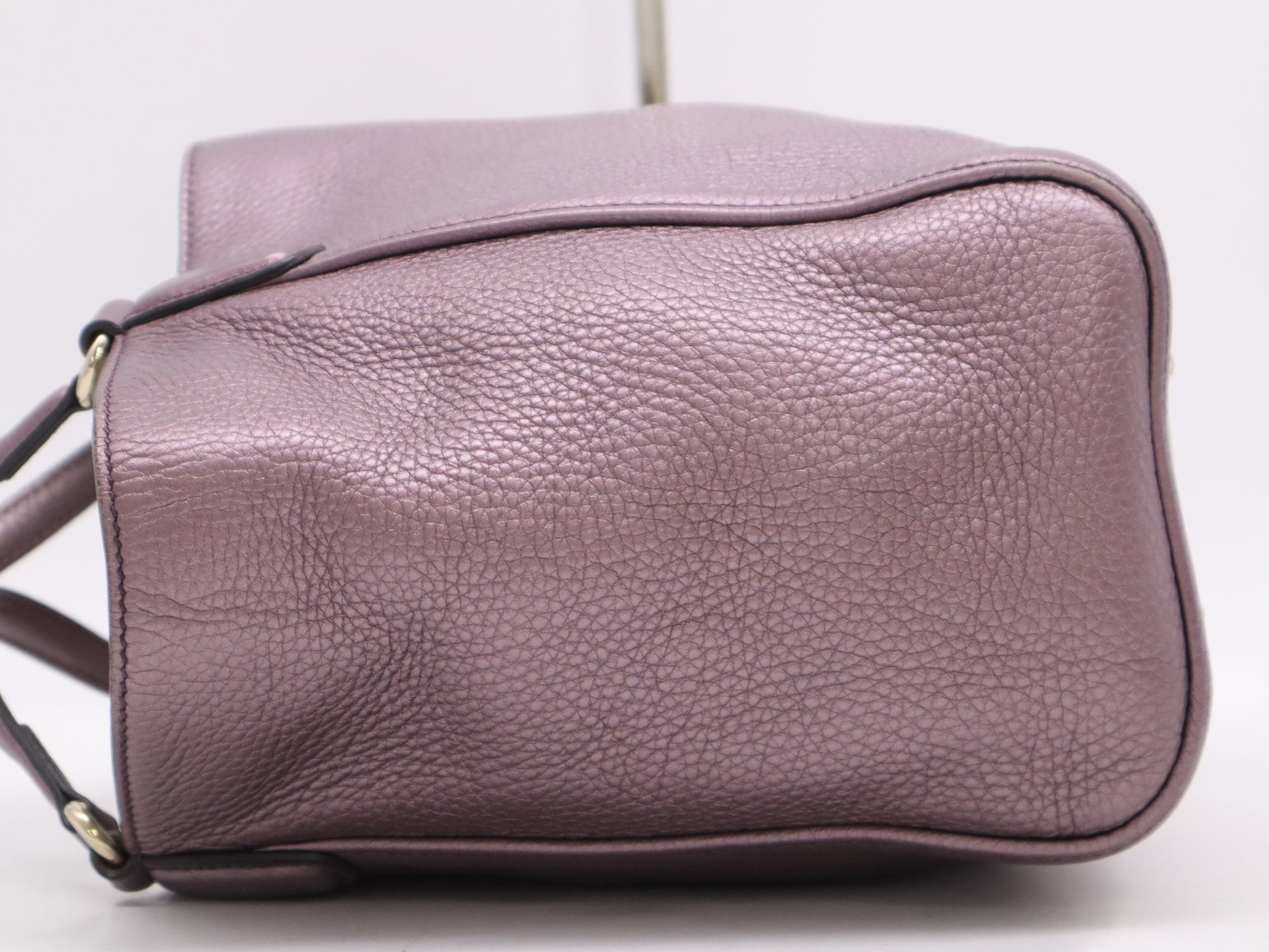 GUCCI 336751 Leather Interlocking 2-Way Handbag, Purple, with Shoulder Strap