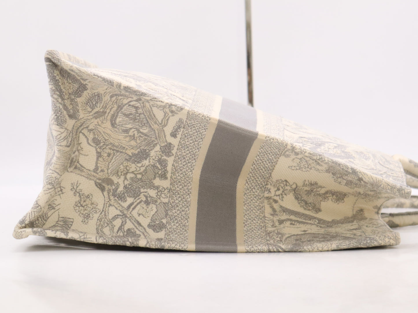 Dior Book Tote Large Toile de Jouy Canvas Tote Bag in Gray and Ivory
