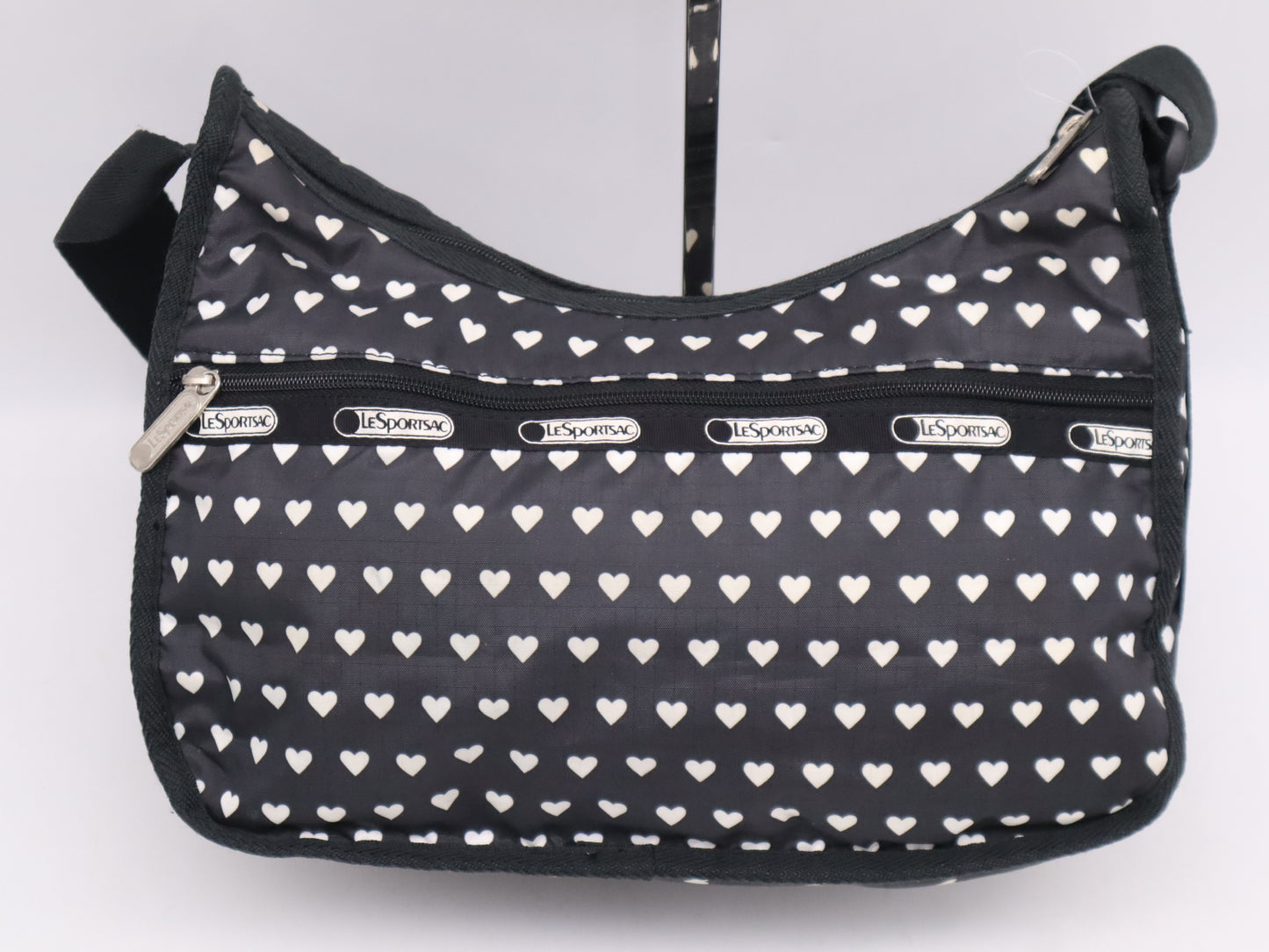 LeSportsac LeSportsac Heart Motif Shoulder Bag Nylon Black Shoulder Bag