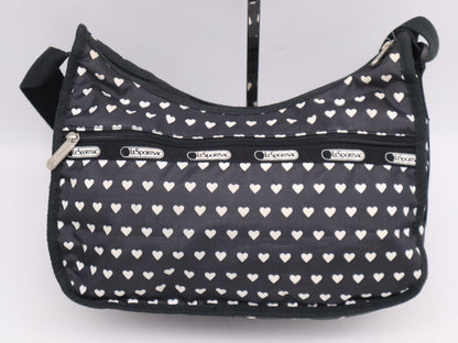 LeSportsac LeSportsac Heart Motif Shoulder Bag Nylon Black Shoulder Bag
