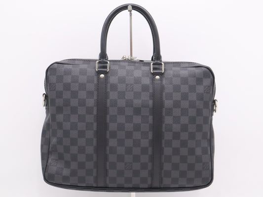 LOUIS VUITTON Damier Graphite N41478 Graphite Porte-Document Voyage PDV PM Business Bag