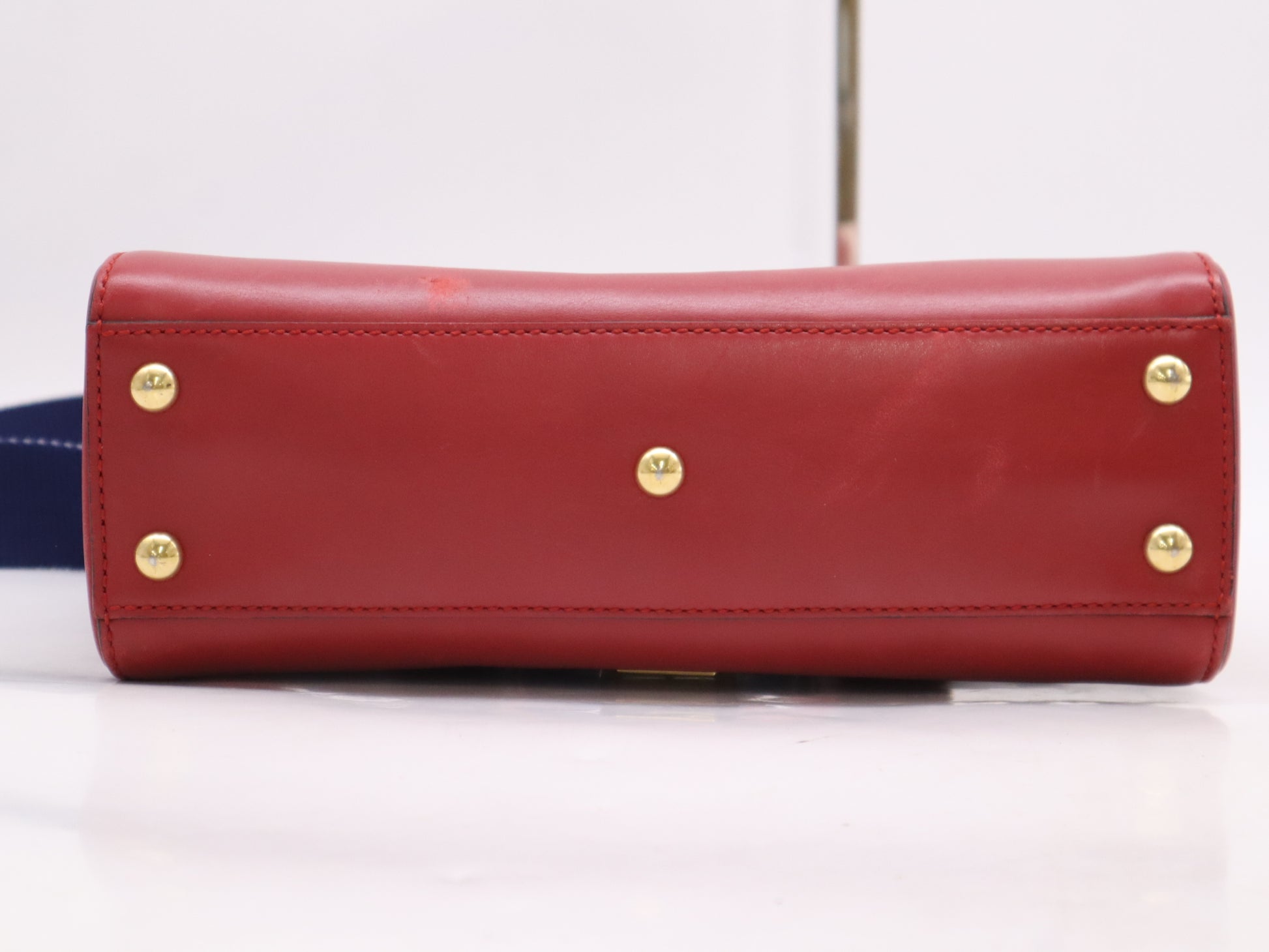 GUCCI 460381 Leather Sylvie 2-Way Handbag Red with Strap
